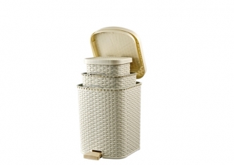 Rattan Pedal Dustbin (Set of 3)